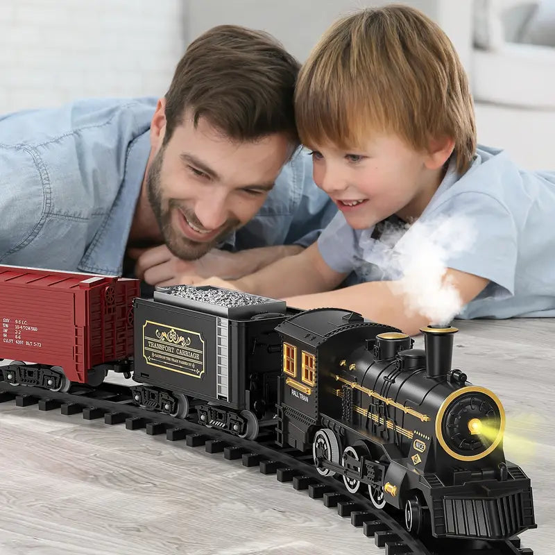 Sada elektrické vláčkodráhy TrackMaster Pro na baterie s realistickými zvuky pro domácí hraní | Lersk
