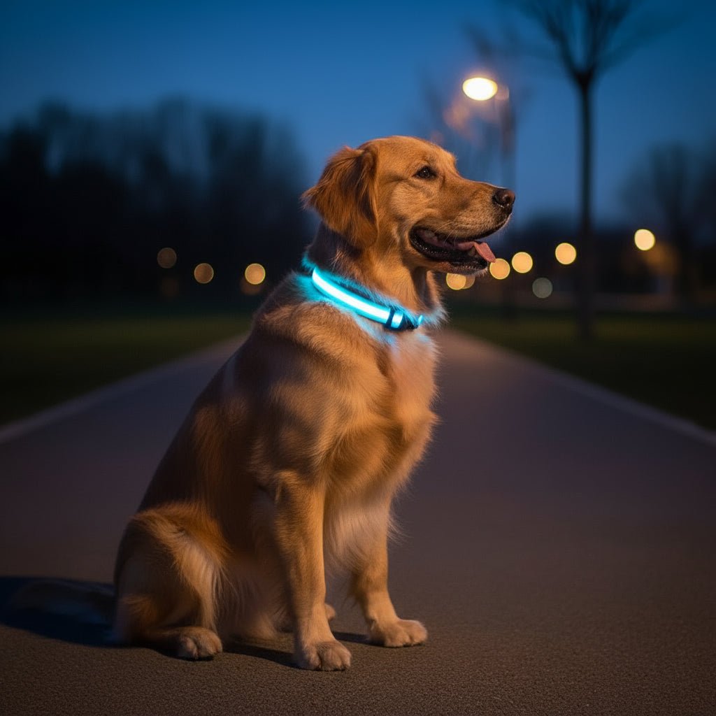 LED Safety Dog Collar With Adjustable Fit For Dogs, Enhancing Nighttime Visibility And Safety | Lersk