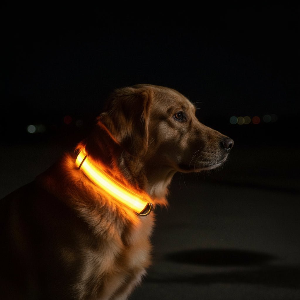 LED Safety Dog Collar With Adjustable Fit For Dogs, Enhancing Nighttime Visibility And Safety | Lersk