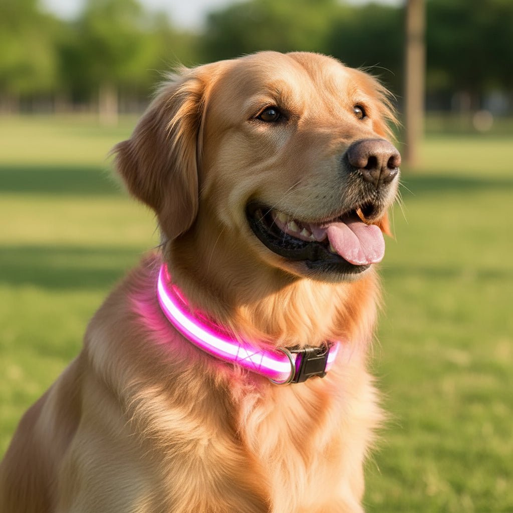 LED Safety Dog Collar With Adjustable Fit For Dogs, Enhancing Nighttime Visibility And Safety | Lersk
