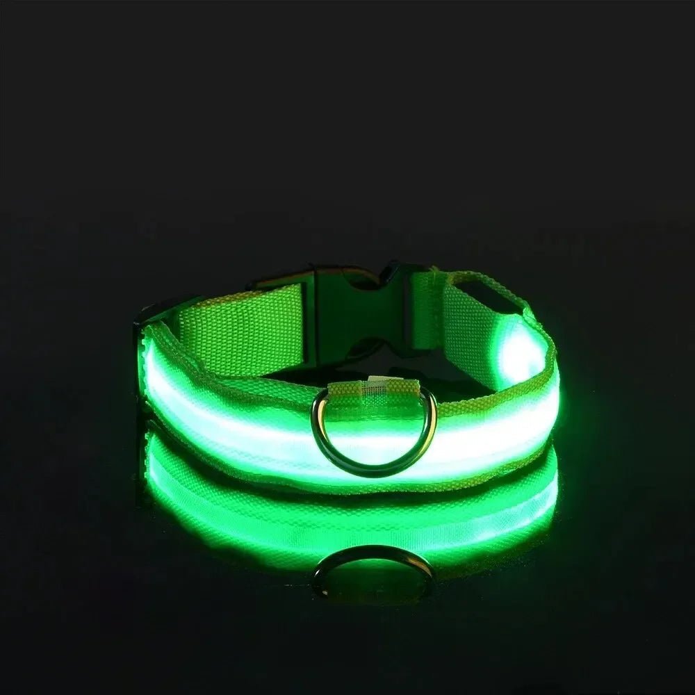 LED Safety Dog Collar With Adjustable Fit For Dogs, Enhancing Nighttime Visibility And Safety | Lersk
