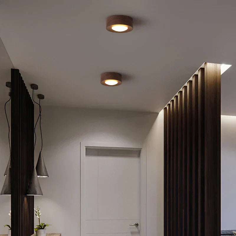 Lunaro Walnut LED Ceiling Lamp Warm Ambient Light For Homes | Lersk