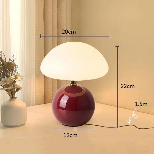 Calvryn Cream Mushroom Table Lamp in Vintage Bauhaus Style for Living Rooms | Lersk