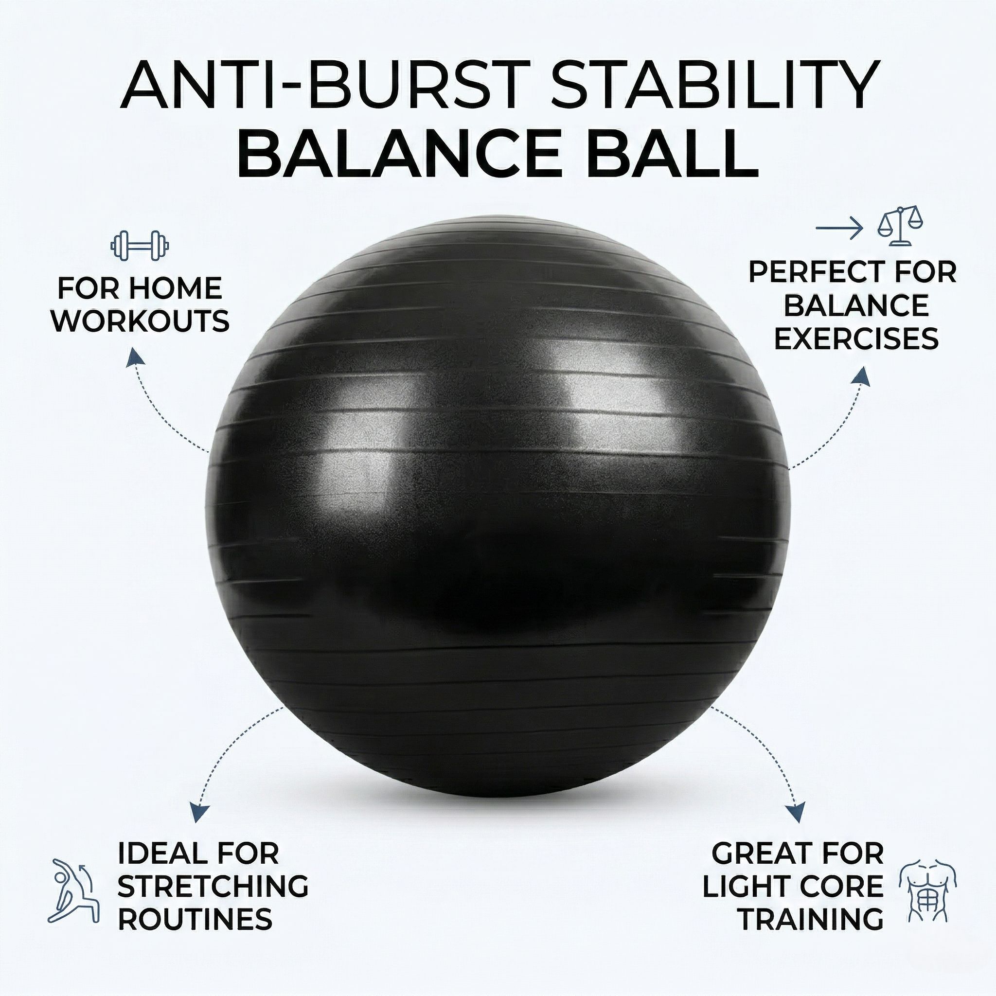 Anti-Platz Stabilitäts-Balanceball – Kraft & Kern-Ausrichtung | Lersk