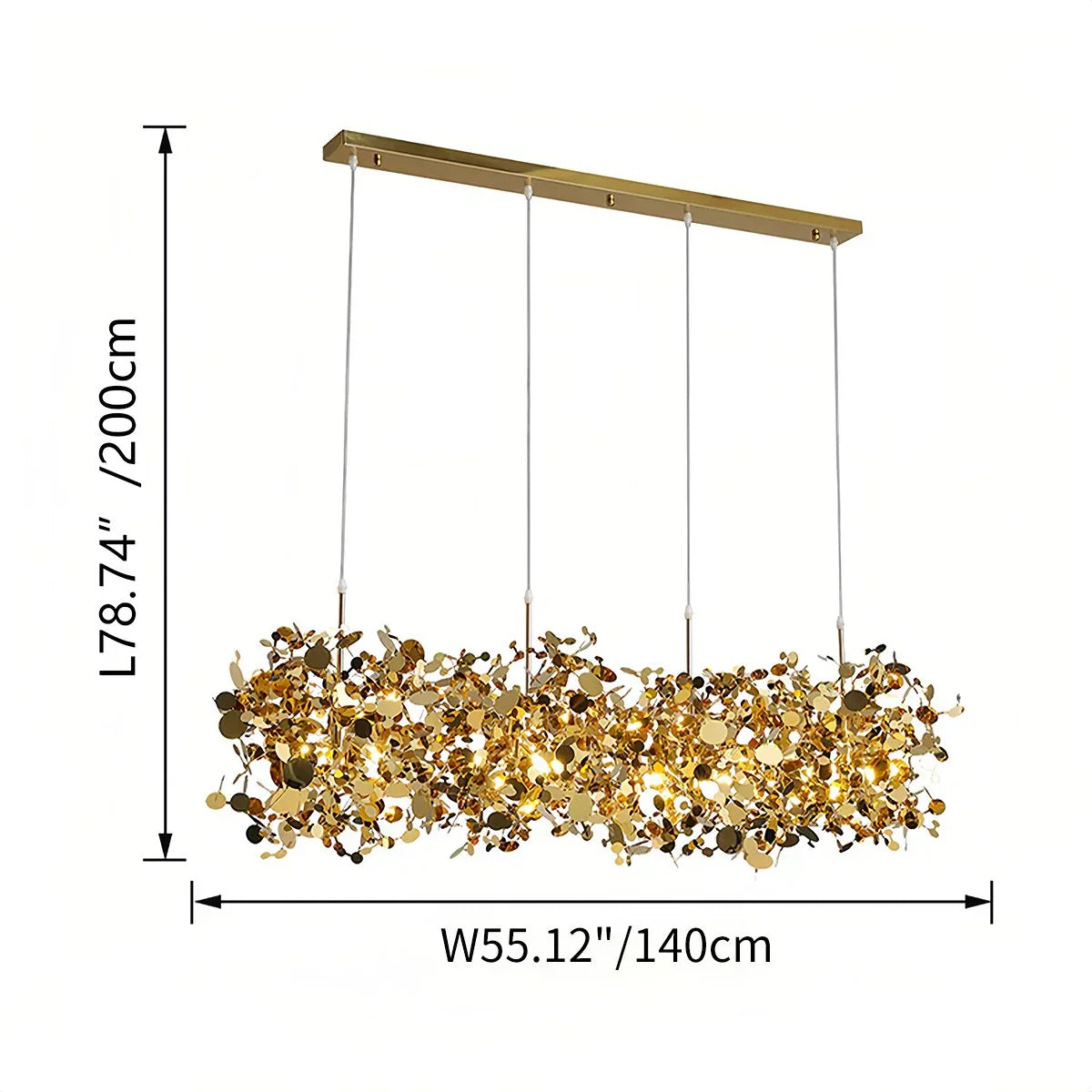 Argent/Gold Cloud Multi Pendant Chandelier | Lersk