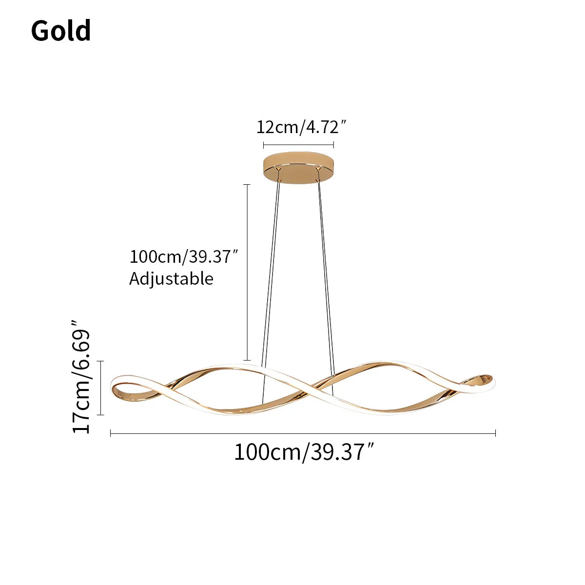 Lámpara colgante Linear Twist para comedor | Lersk
