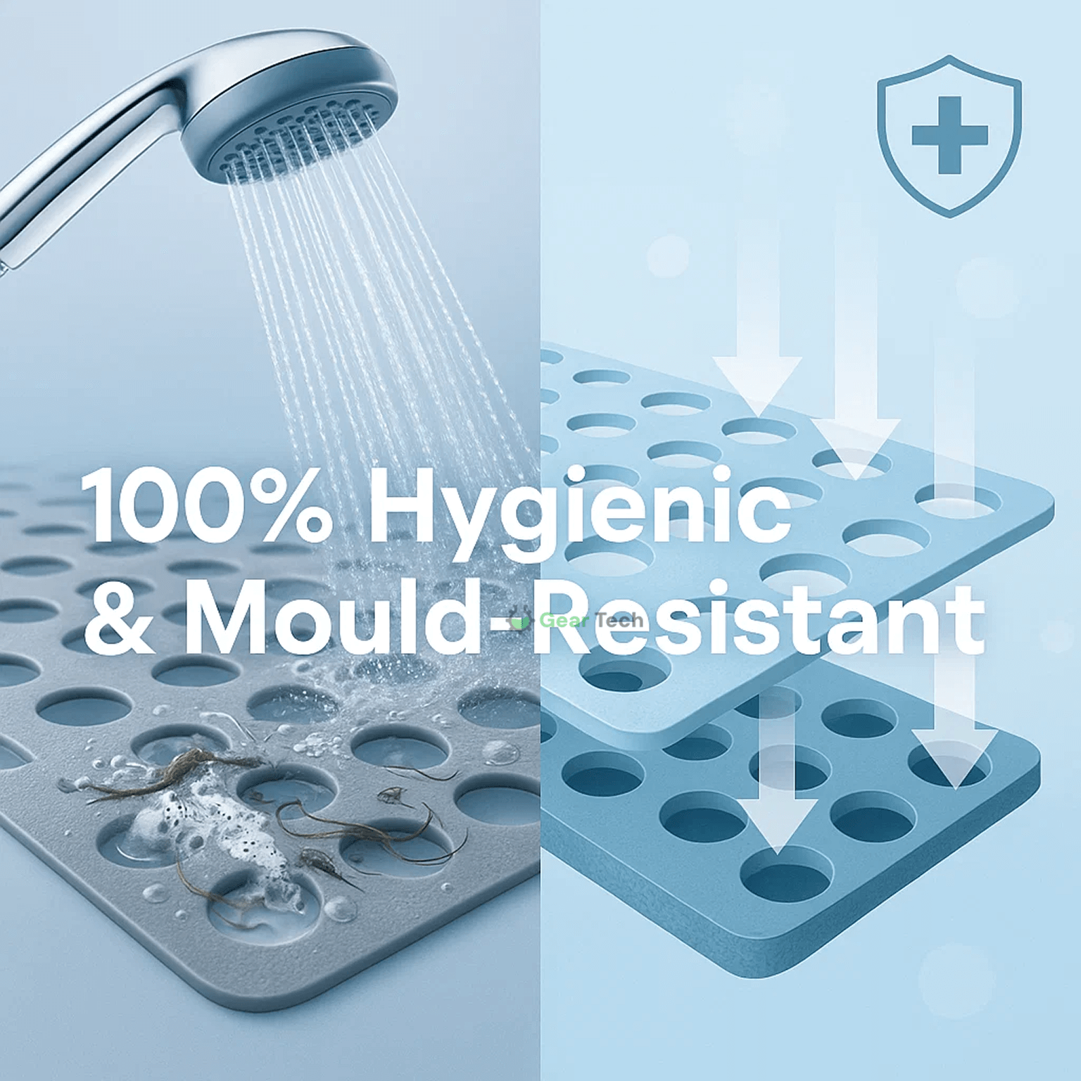 HydraSafe Non-Slip Shower Mat, Hygienic, Mold-Resistant | Lersk