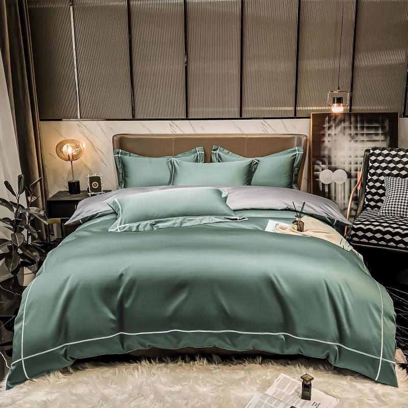 Elara Luxe Egyptian Cotton Hotel Bedding Set With Gold Trim | Lersk