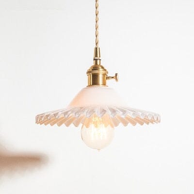 Závěsná lampa Marwood s tkaným sklem | Lersk