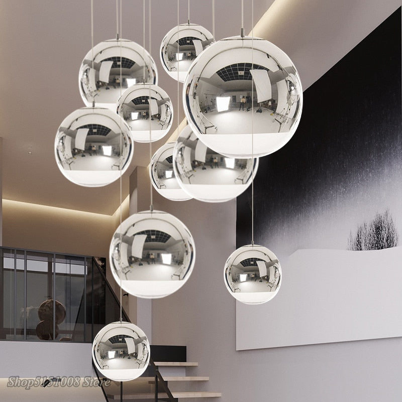 Berg Silver Half Glass Sphere Pendant Light For Modern Living | Lersk