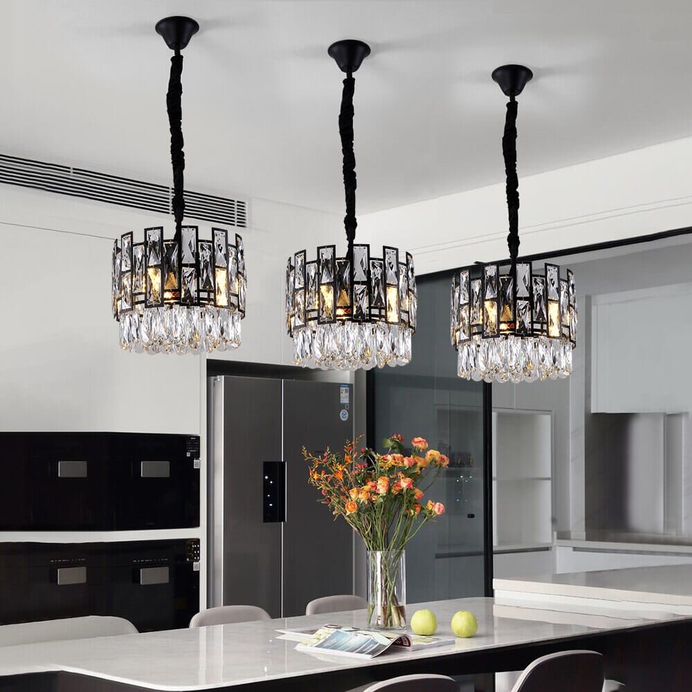 Nova Crystal Pendant Light in Stainless Steel with K9 Crystals and LED | Lersk