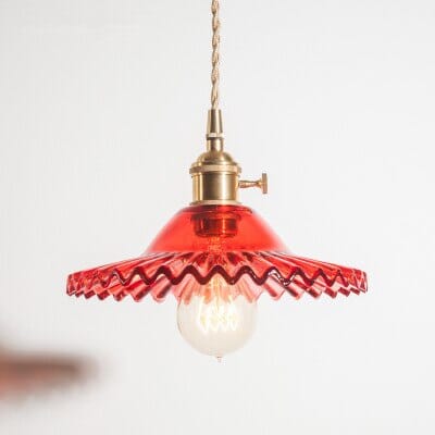 Závěsná lampa Marwood s tkaným sklem | Lersk