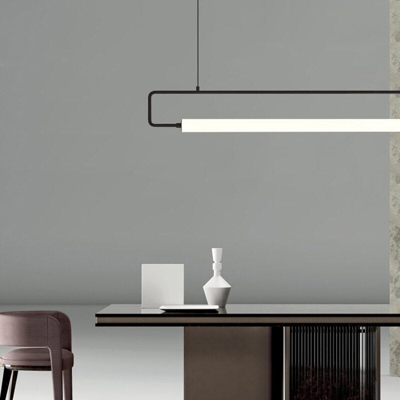 Nordis Arc Dining Bar Chandelier Black Minimalist Light | Lersk