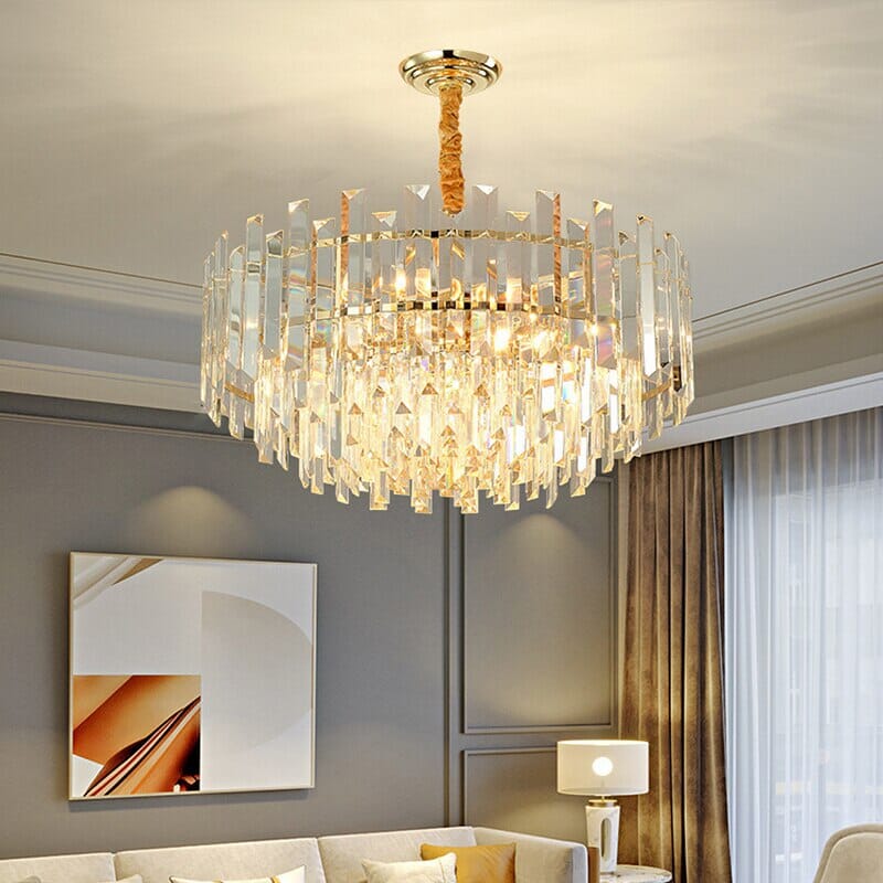 Liora Round LED Lamp With Golden Crystal | Lersk