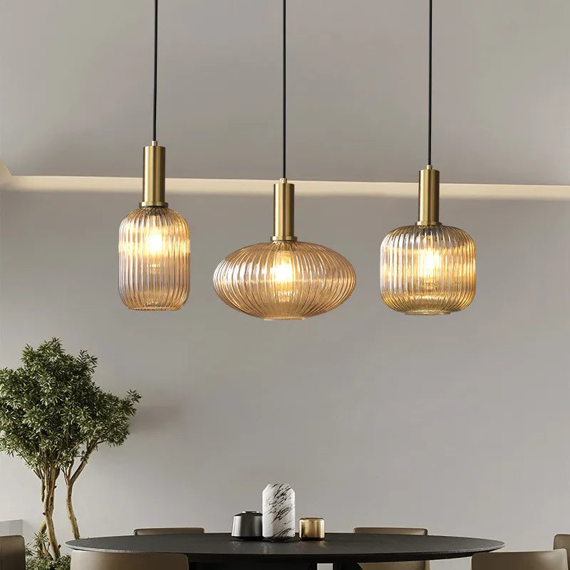 AuraGlass Retro Pendel med LED til stue | Lersk
