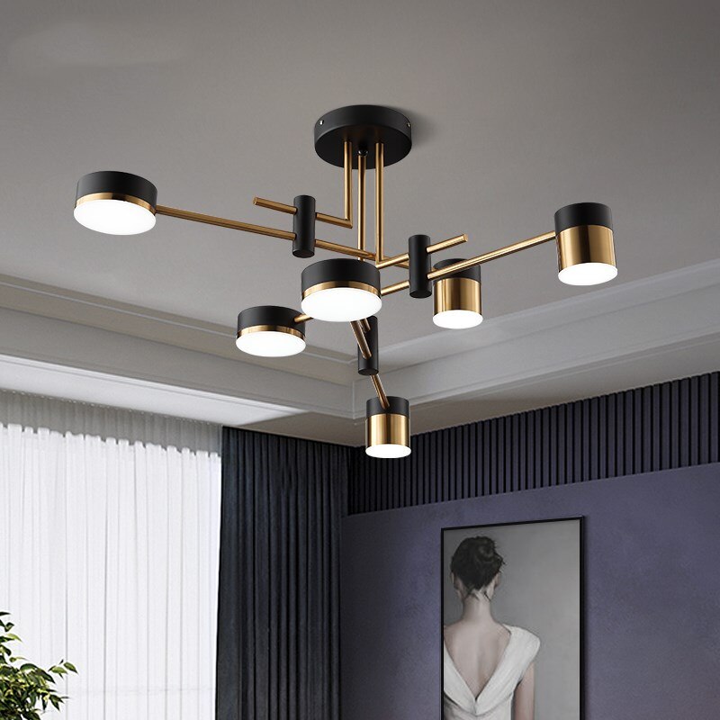 Elara | Scandinavian Black And Gold Chandelier | Lersk