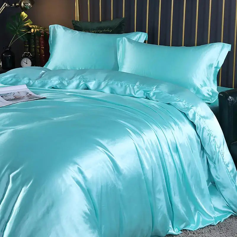 SilkNest 4-Piece Bedding Flat Sheet Duvet Cover Pillowcases | Lersk