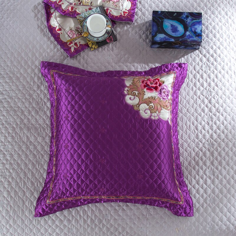 Parure de housse de couette en satin de soie Aurelia en coton argent et or | Lersk