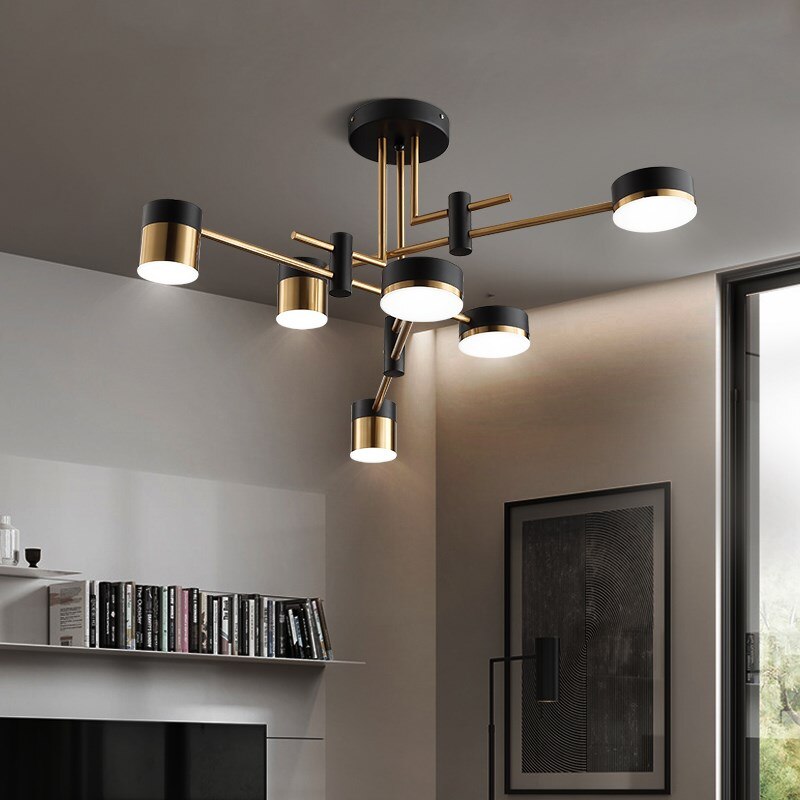 Elara | Scandinavian Black And Gold Chandelier | Lersk
