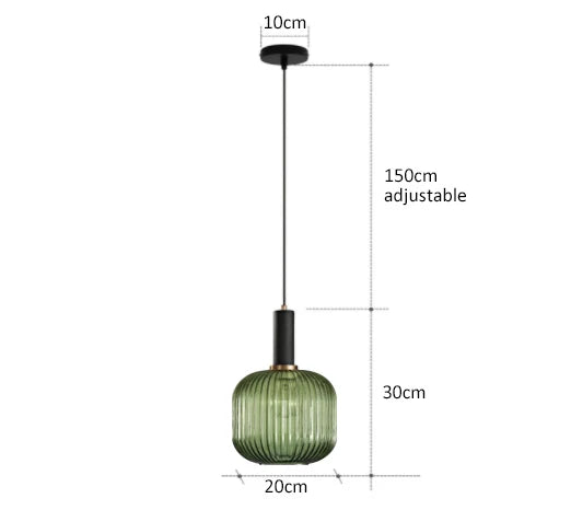 AuraGlass Retro Pendel med LED til stue | Lersk