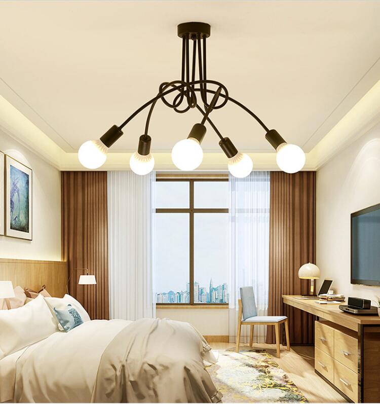 NovaVale Retro Iron Chandelier in Black and White Finish | Lersk