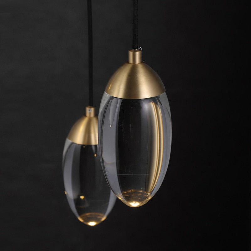 Auriga Crystal Glass Pendant Light With Brass Finish | Lersk