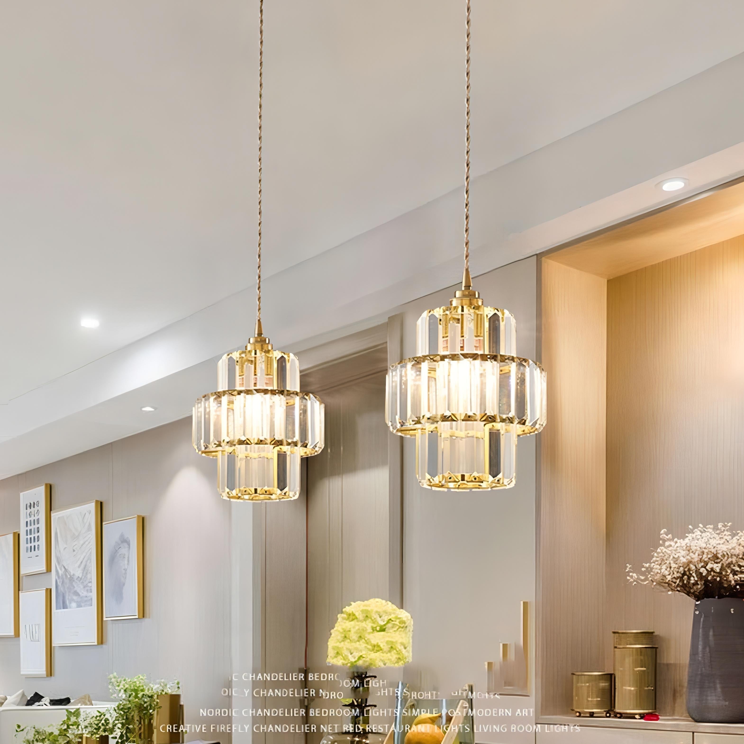 Aurelia Rifflet Krystalloftlampe med Elegant Ledning | Lersk