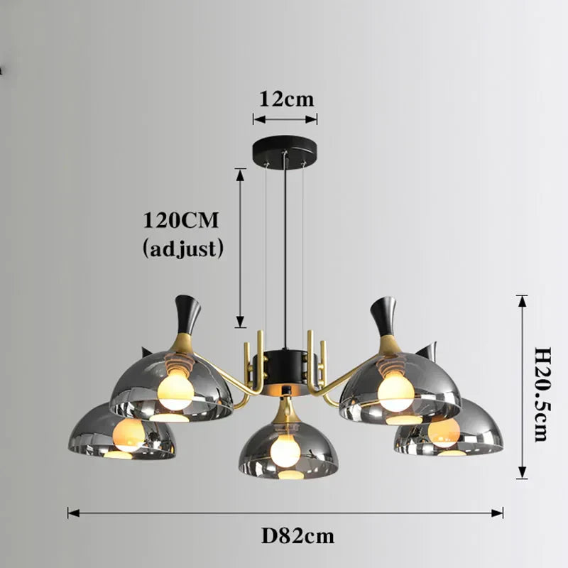 Lucentus | LED Chandelier in Black Glass | Lersk