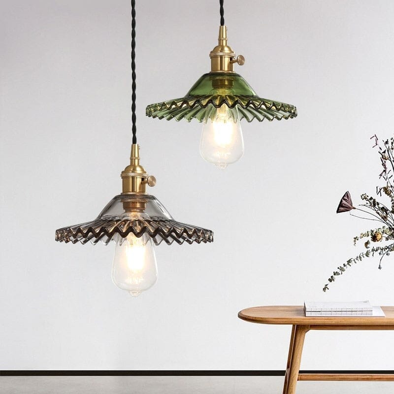 Závěsná lampa Marwood s tkaným sklem | Lersk