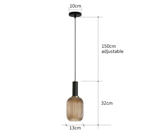AuraGlass Retro Pendel med LED til stue | Lersk