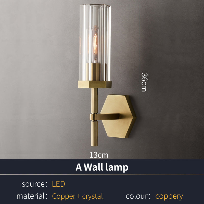 AstraLux Crystal LED Wall Sconce With Clear Glass Shades | Lersk