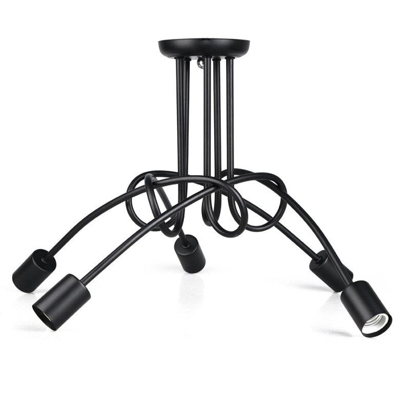 NovaVale Retro Iron Chandelier in Black and White Finish | Lersk