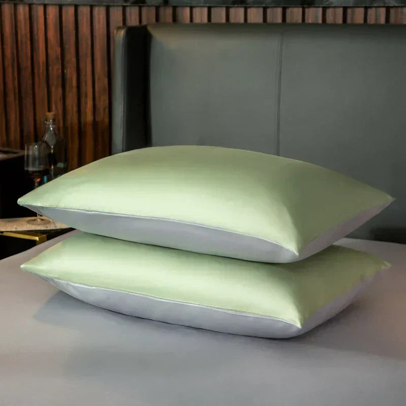LunaVale Egyptian Cotton Bedding In Light Green And Silver | Lersk