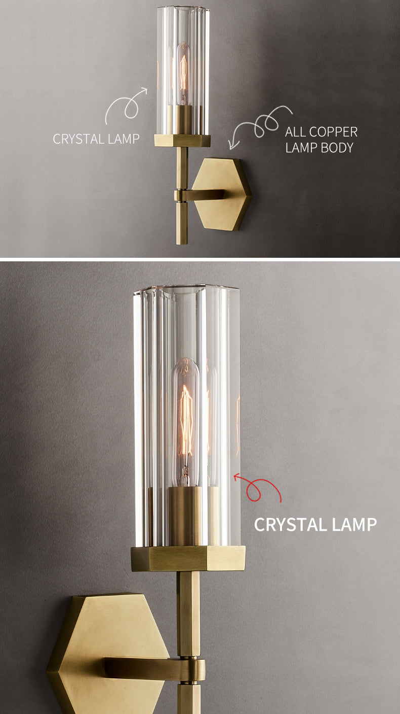 AstraLux Crystal LED Wall Sconce With Clear Glass Shades | Lersk