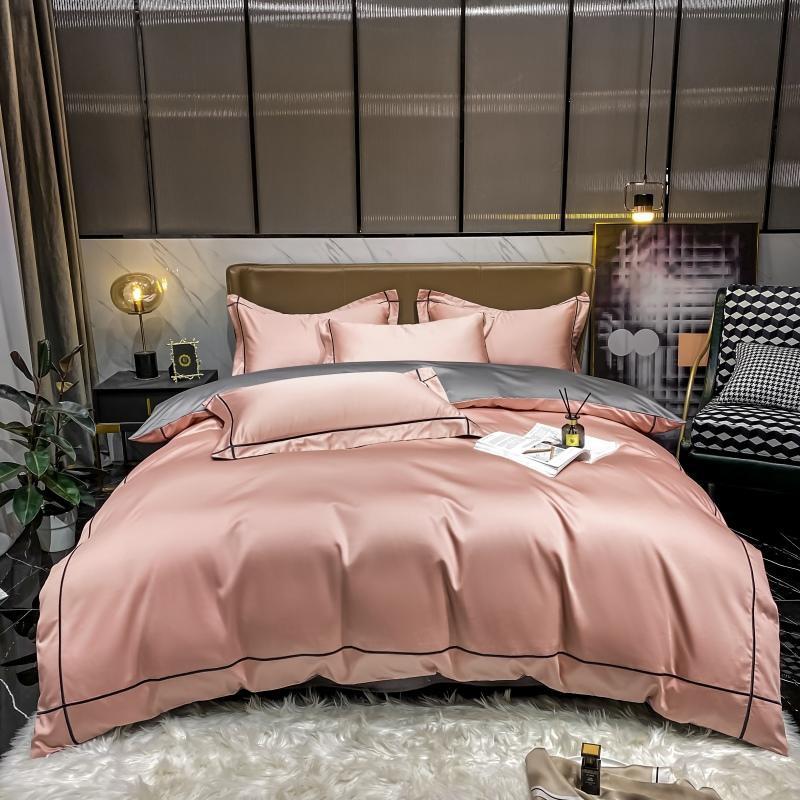 Elara Luxe Egyptian Cotton Hotel Bedding Set With Gold Trim | Lersk