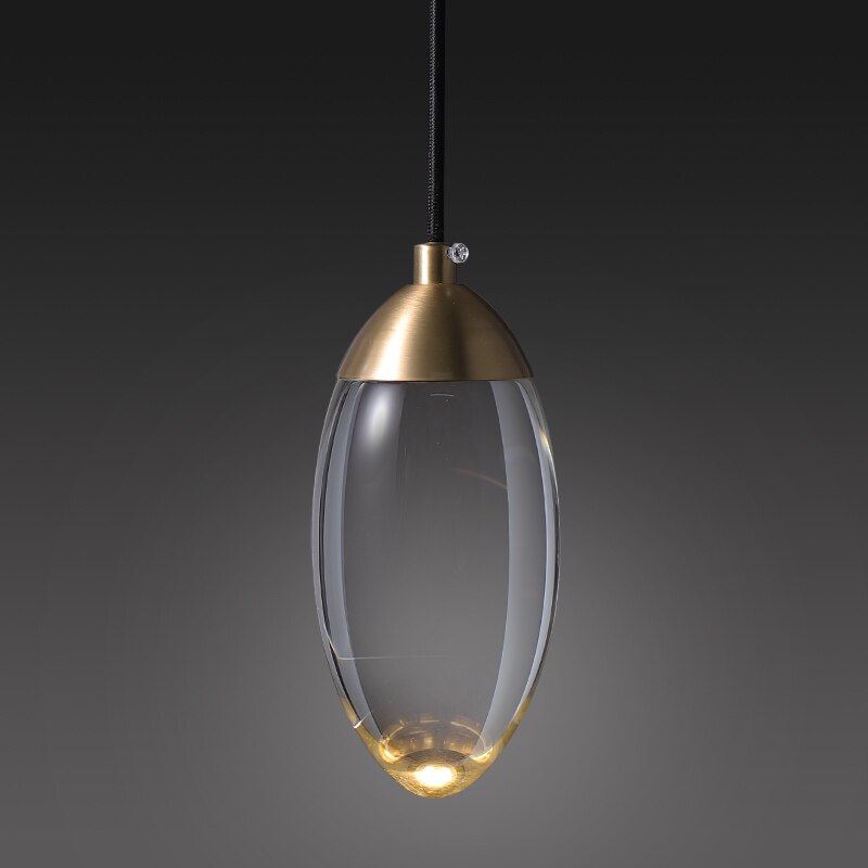 Auriga Crystal Glass Pendant Light With Brass Finish | Lersk