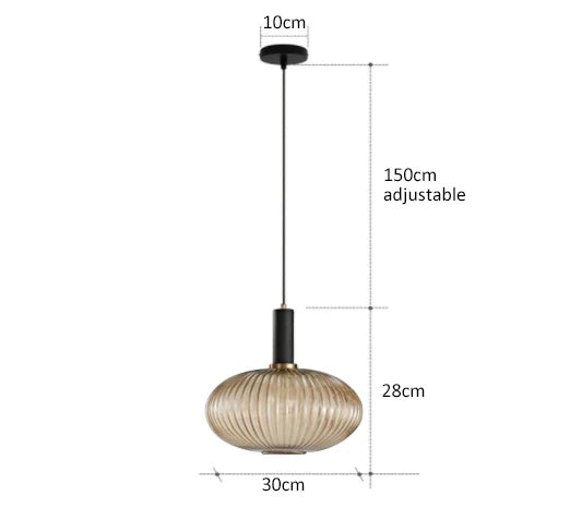 AuraGlass Retro Pendel med LED til stue | Lersk