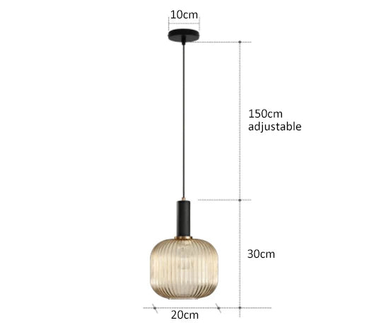 AuraGlass Retro Pendel med LED til stue | Lersk