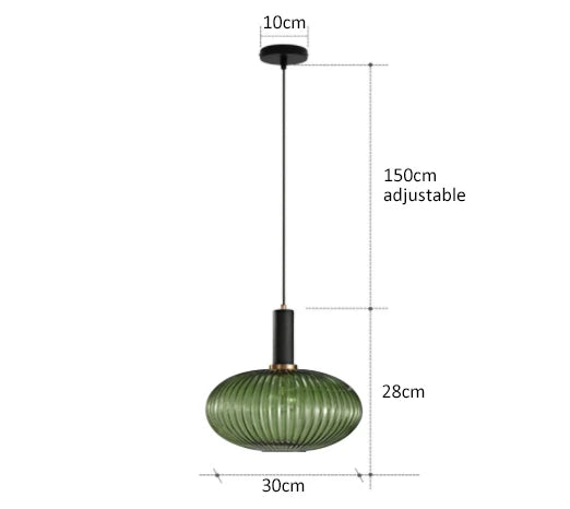 AuraGlass Retro Pendel med LED til stue | Lersk