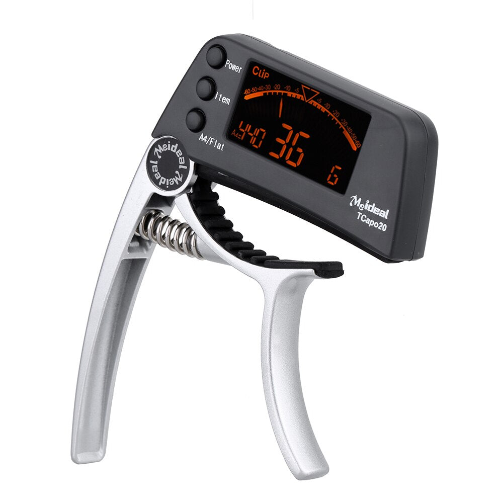 TuneGrip Capo en Tuner 2-in-1 Gitaaraccessoire met LCD-scherm voor snelle, nauwkeurige stemming | Lersk
