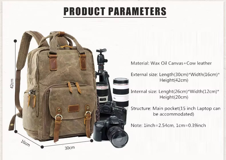 TerraGuard Waterproof Waxed Canvas Camera Backpack Elite | Lersk