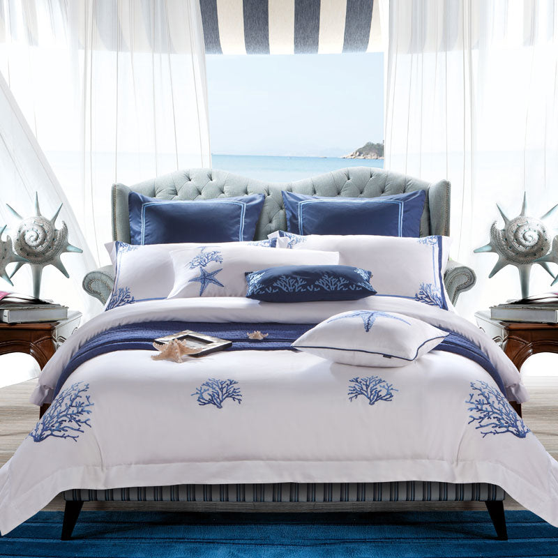 Set di biancheria da letto deluxe in cotone egiziano Aurelia ricamato | Lersk