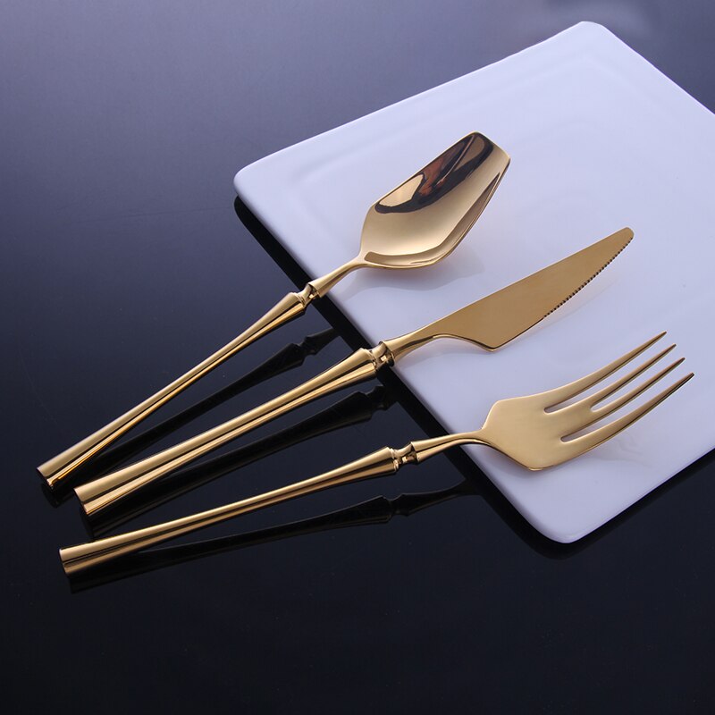AuroraLuxe Gold Shine Cutlery Set in 18/10 Stainless Steel | Lersk