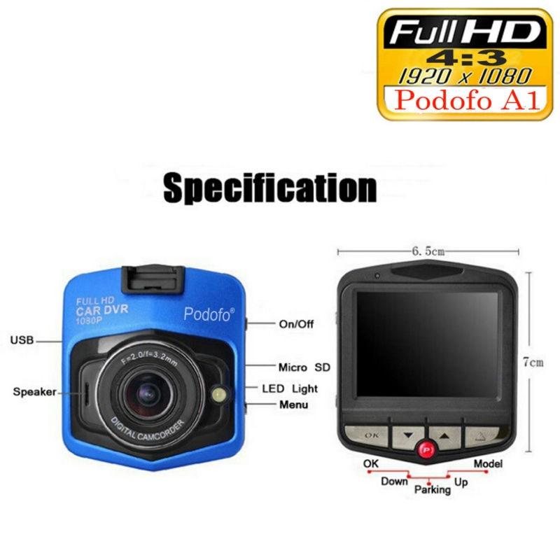 Full HD 1080P Dashkamera med 16GB hukommelseskort | Lersk