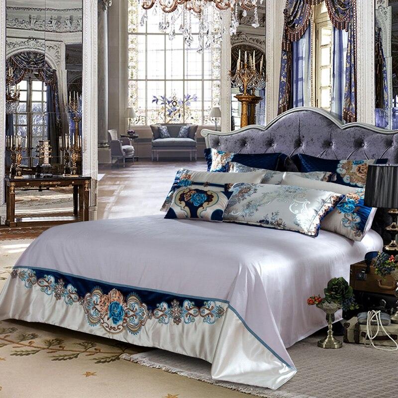 Parure de housse de couette en satin de soie Aurelia en coton argent et or | Lersk