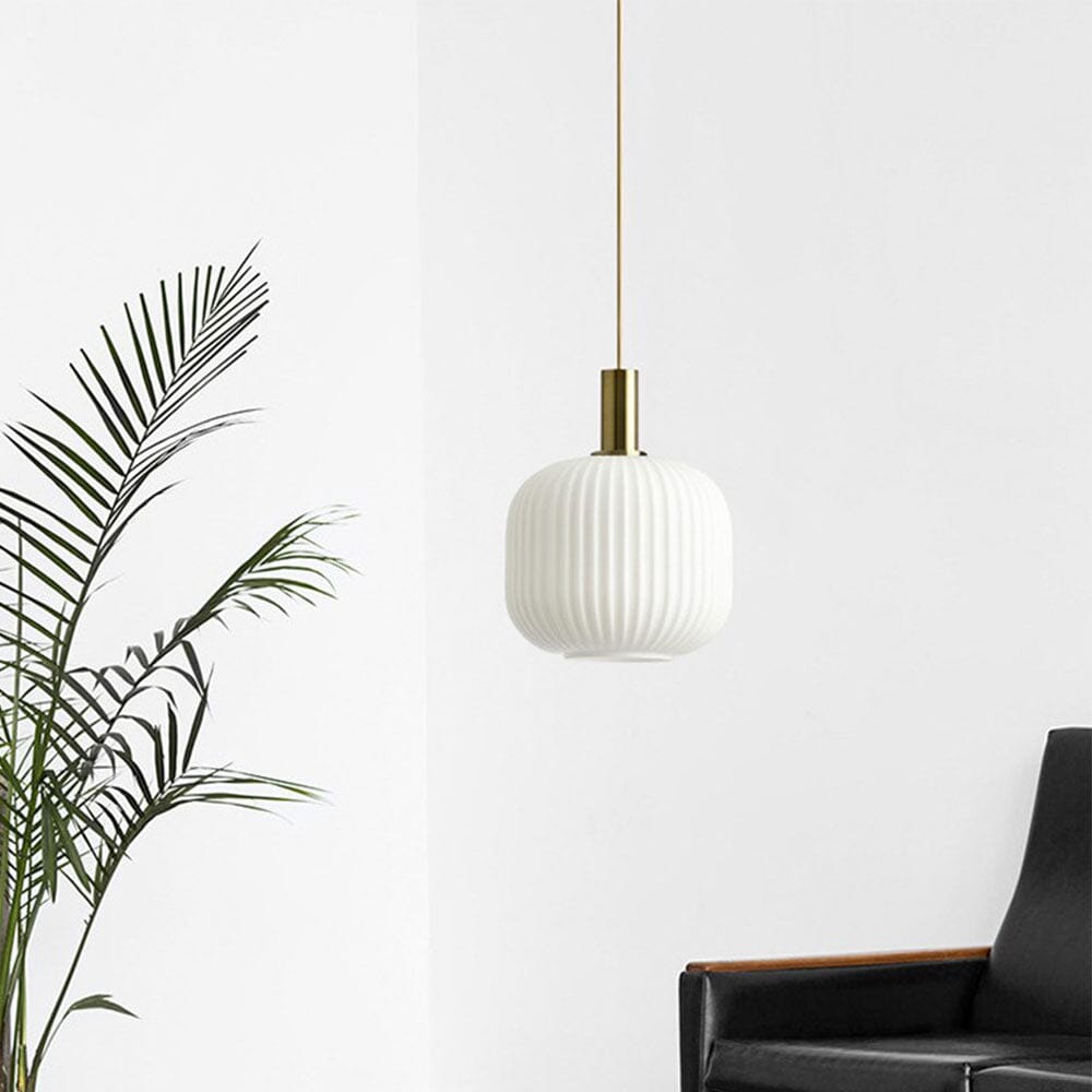 Rosalie rillede glaspendler Nordic Glow til køkkener | Lersk