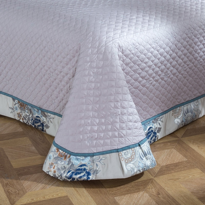 Parure de housse de couette en satin de soie Aurelia en coton argent et or | Lersk
