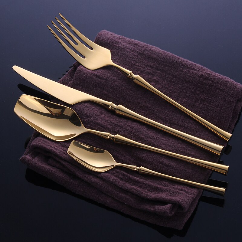AuroraLuxe Gold Shine Cutlery Set in 18/10 Stainless Steel | Lersk