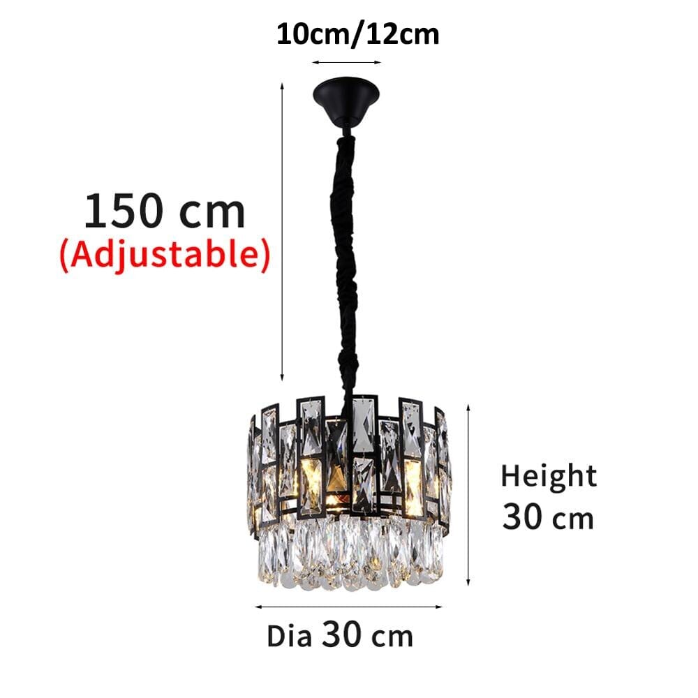 Nova Crystal Pendant Light in Stainless Steel with K9 Crystals and LED | Lersk