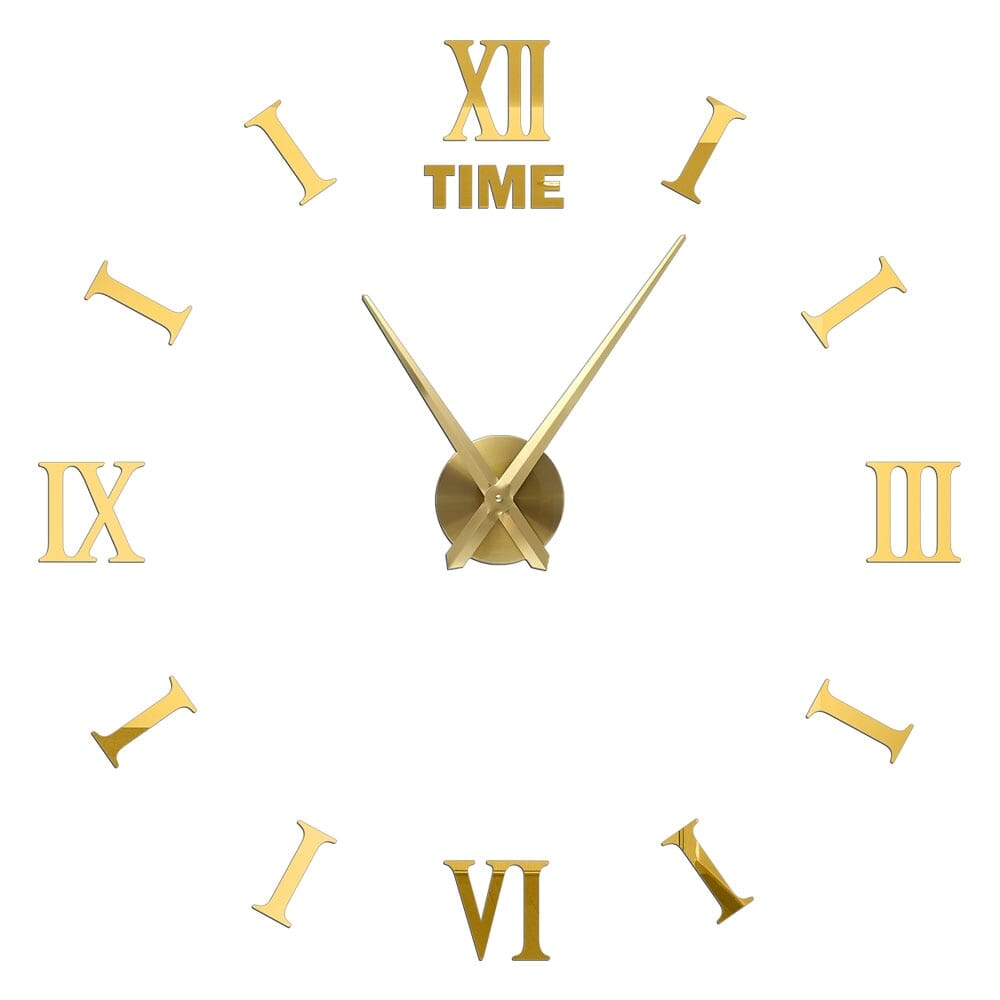 3D Wall Clock In Gold Acrylic | Lersk